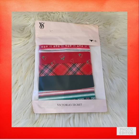 Victoria’s Secret 5-Pack Thong Panty - NWT - Size Medium - Seasonal Mix Holiday - Picture 1 of 6